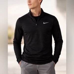 Nike Pro Dri-FIT 1/4 Zip Training Top Men’s Small Black Long Sleeve Athletic